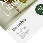 Firkantet flyer p� bestr�get papir.