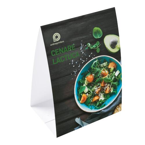 Papier-Aufsteller zum Hinstellen.