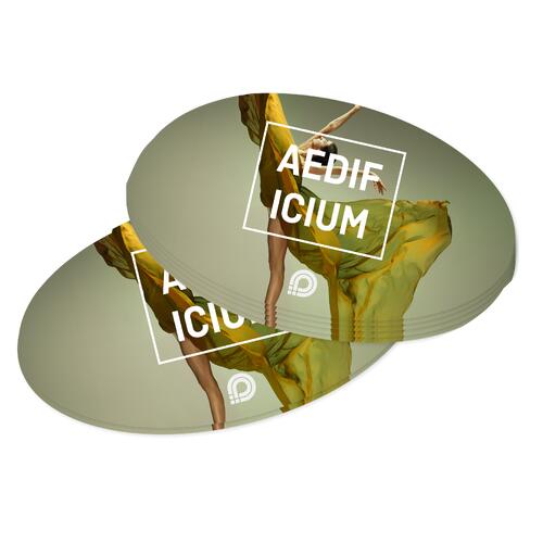 Oval papirklistermærke.