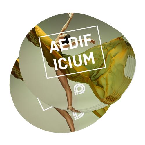 Papirklistermærke, rund, selvklæbende.