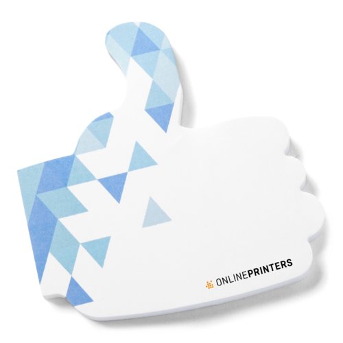 Hvide tommelfingerformede sticky notes til at skrive noter.