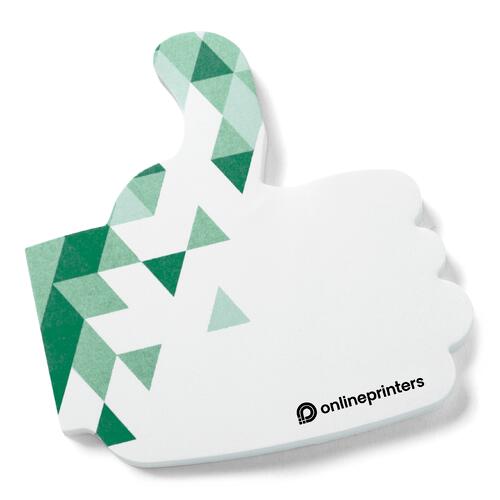 Hvide tommelfingerformede sticky notes til at skrive noter.