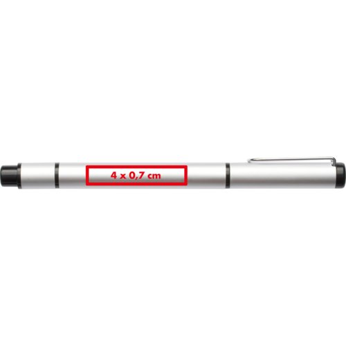 Slvfarvet metal dobbelt pen med clip.