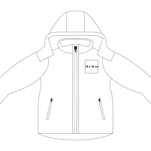 Softshell jakke med htte og lynlslommer.