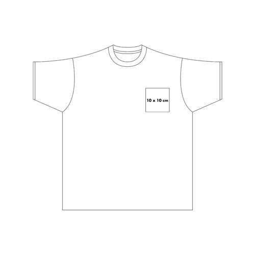 Hvid bomulds-T-shirt med korte rmer.