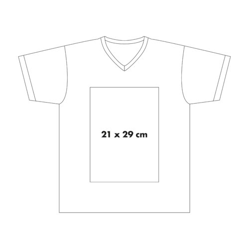 Bomulds T-shirt med V-hals og korte rmer.