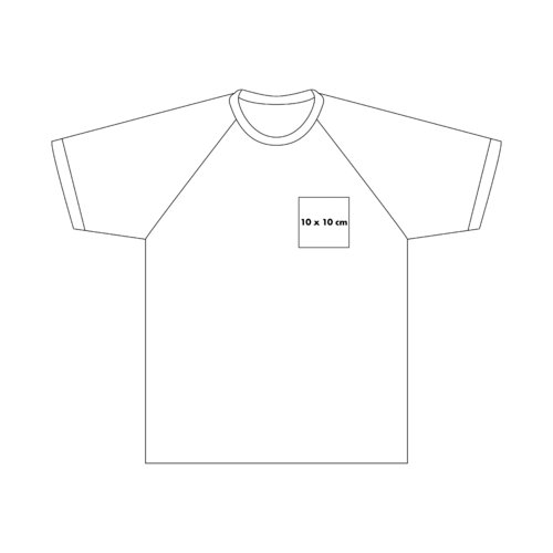 Lys bomulds-T-shirt med kontrastfarvede rmer.