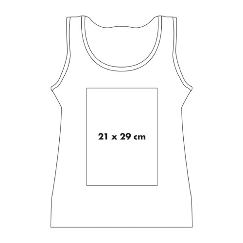 Hvid bomulds tanktop med rund halsudskring.