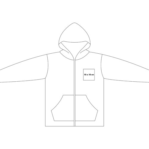 Sweatshirt med fuld lynlås og hætte.