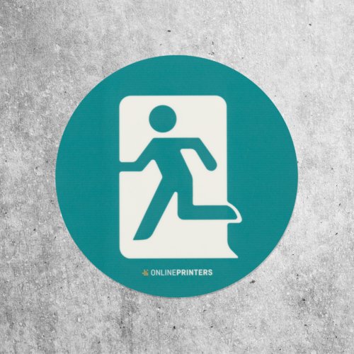Selvlysende rund sticker.