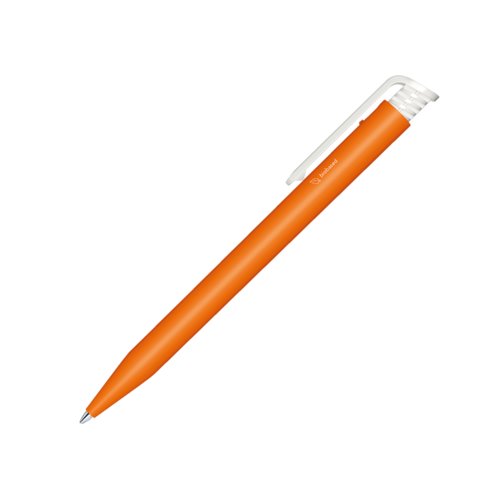 Orange bioplast kuglepen med clip.