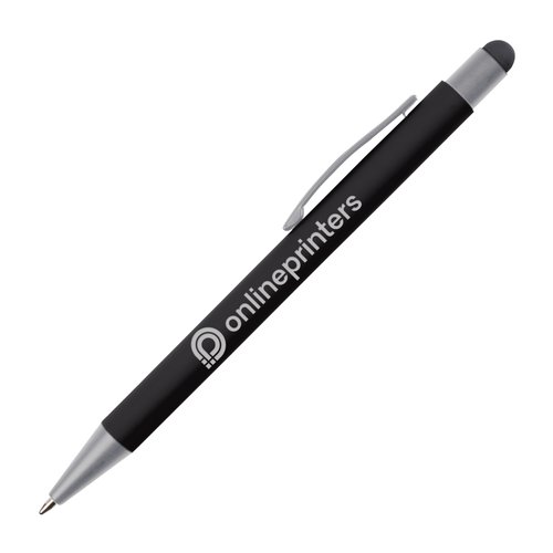 Sort touch pen kuglepen med klips og touchscreen-spids.