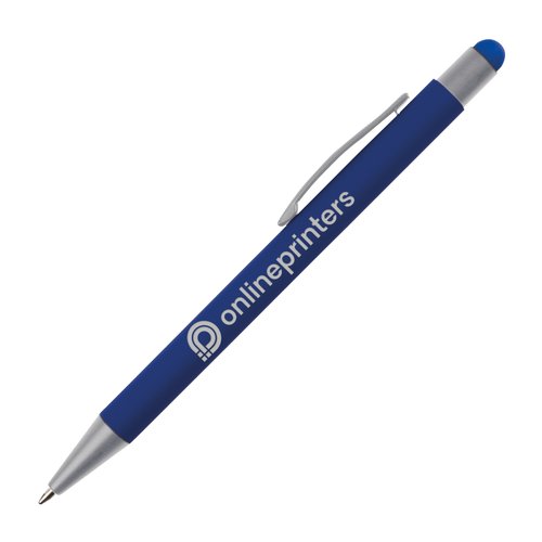 Bl touchpen med clips og gummispids.
