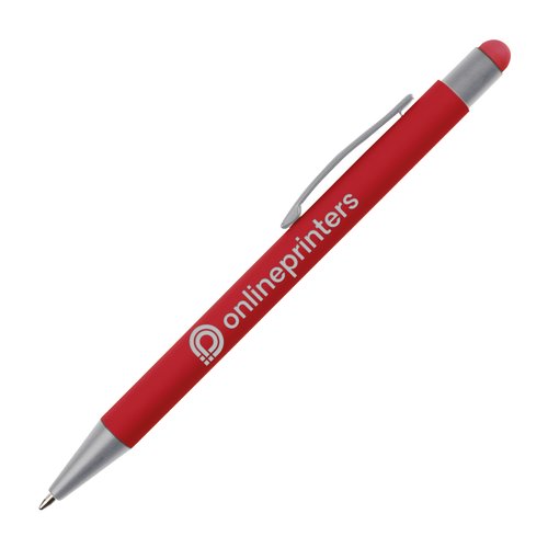 Rd plastik touch pen med klips og blk.