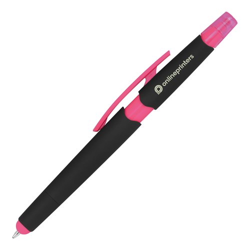 Pink Duo kuglepen med touchfunktion og clip.