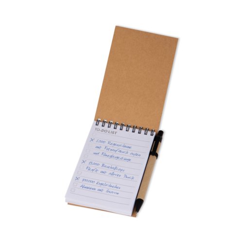 Sort mønstret notesbog med ringbinding.