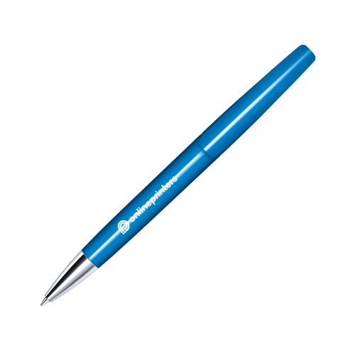 Bl kuglepen med metalspids og drejemekanisme.