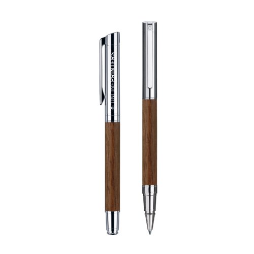 Slvfarvet rollerball pen med htte.