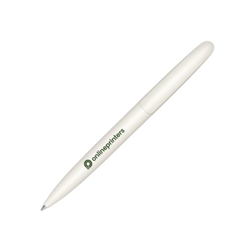 Hvid bio plastik kuglepen med drejemekanisme.