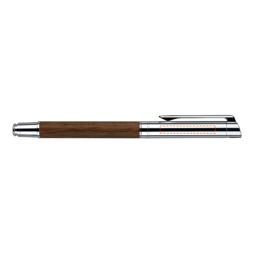 Trfarvet rollerball med metalelementer og htte.