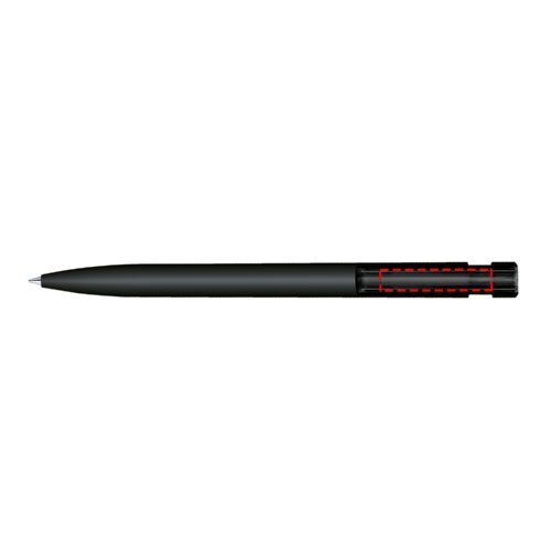 Sort kuglepen med trykmekanisme og soft-touch finish.