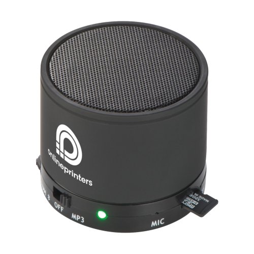 Sort Bluetooth-hjtaler med Micro SD-kortlser.