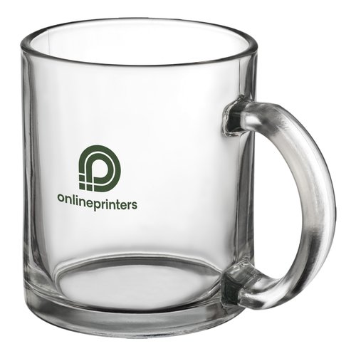Transparent glaskrus med hank.