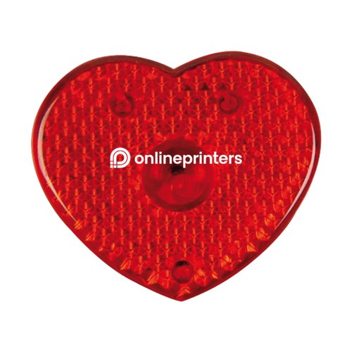 Rdt hjerteformet blinkende lys med klips til fastgrelse.