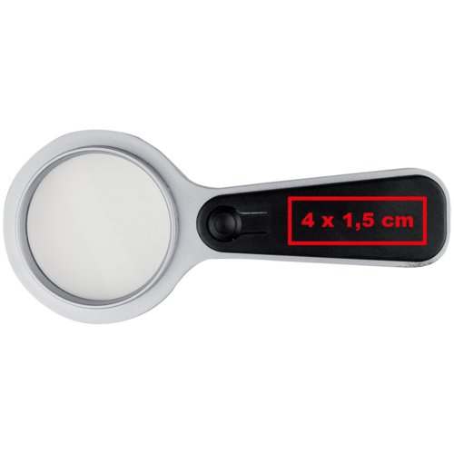 Slvfarvet lup med LED-lys p hndtaget.