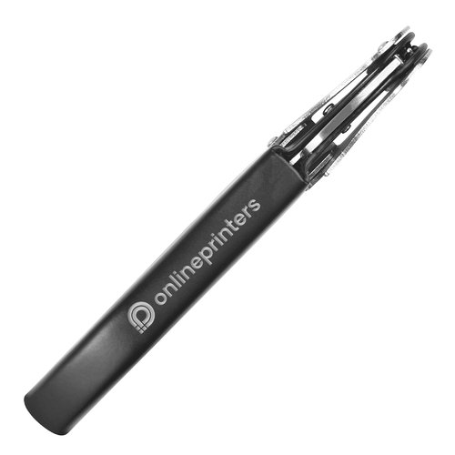 Metal tjeners kniv med proptrkker, oplukker og lille kniv.