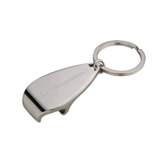 Slvfarvet metal oplukker med nglering.
