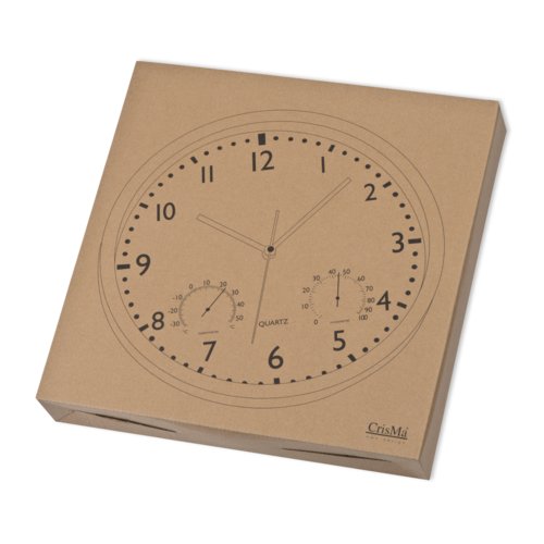 Hvidt vgur med time-, minut- og sekundvisere.