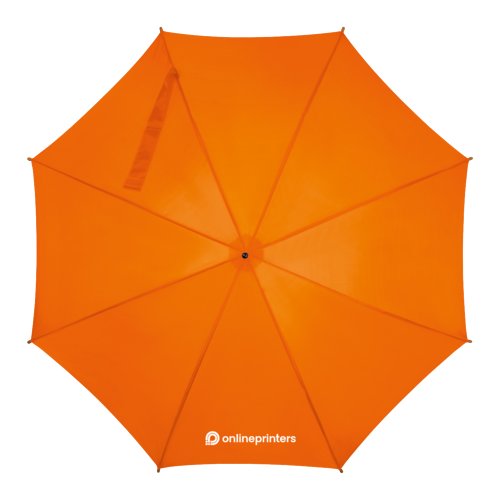 Orange træ paraply med automatisk åbning.