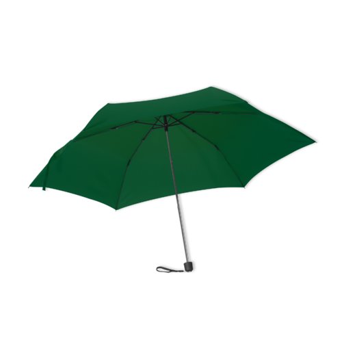 Grn mini paraply, stormfast og sammenfoldelig.