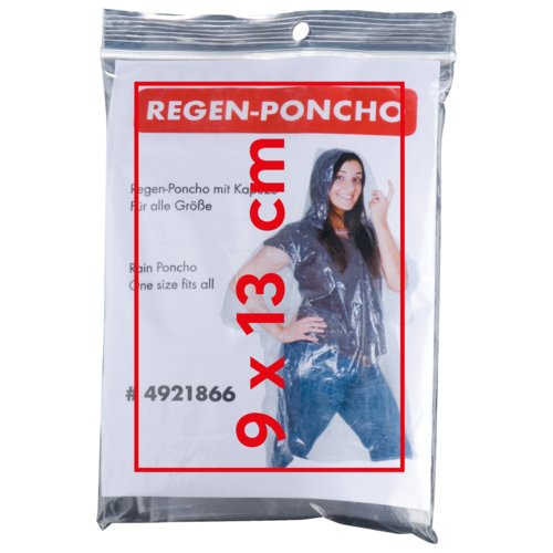 Transparent regnponcho med htte.