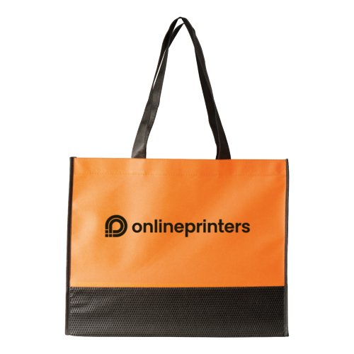 Orange non-woven taske med hndtag.