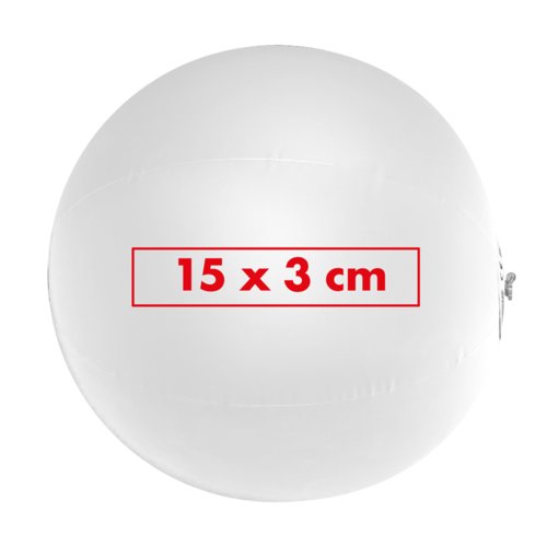 Hvid plastik strandbold med mat finish.