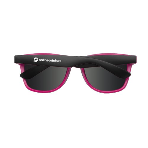 Pink plastiksolbriller med mrke glas.