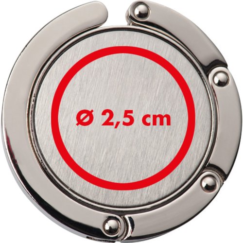 Slvfarvet metal taskeholder med ophngningsanordning.