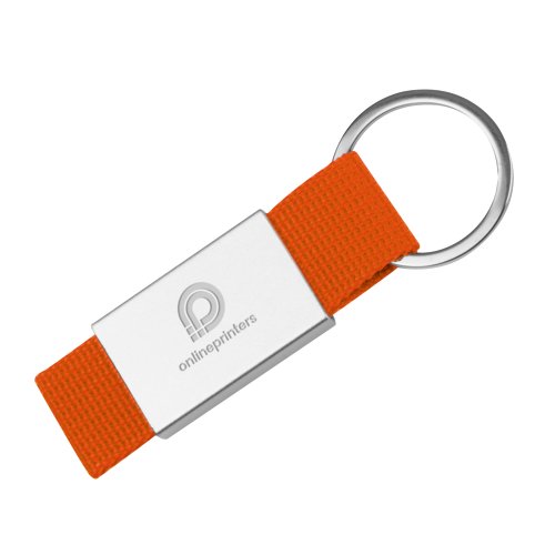 Orange stof nglering med metalring.