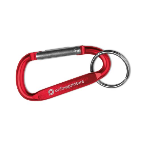Rd metal karabinhage nglering med ring.