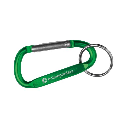 Grn metal karabinhage nglering med ring.