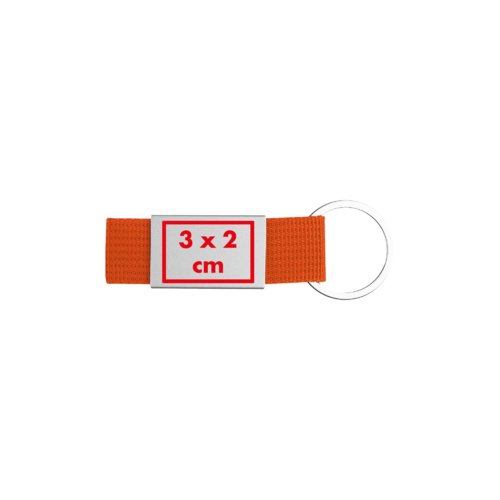 Orange stof nglering med metalring.