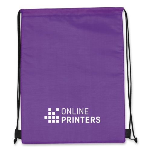 Violet polyester k�le-/sportstaske med sn�re.
