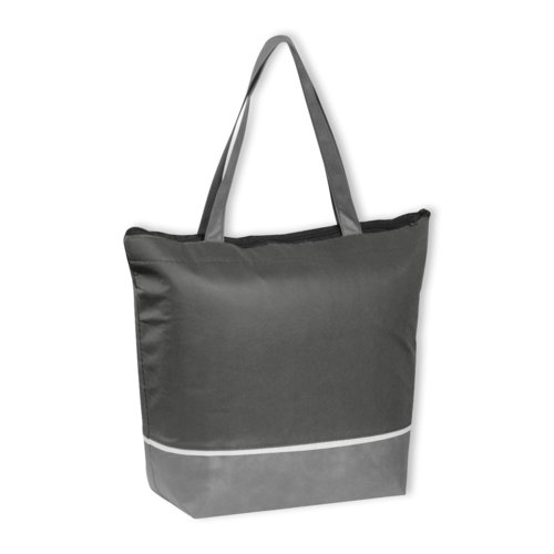Antracitfarvet k�letaske i non-woven materiale med lynl�s.