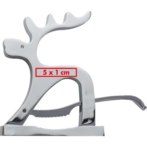 Slvfarvet metal nddeknkker i rensdyrdesign.