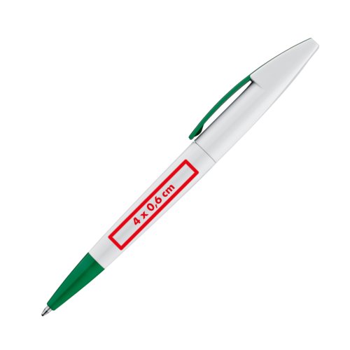 Plastik kuglepen med drejefunktion og klips.