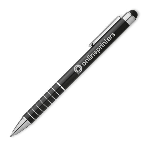Sort metalkuglepen med touch pen og klips.