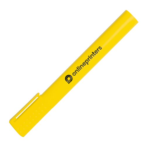 Gul plast highlighter med hætte.