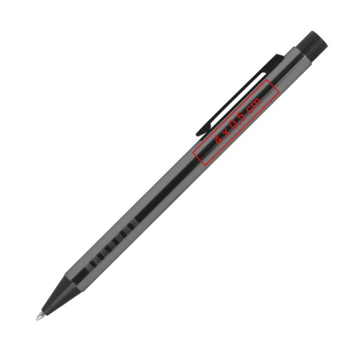 Metal-kuglepen med clip og trykmekanisme.